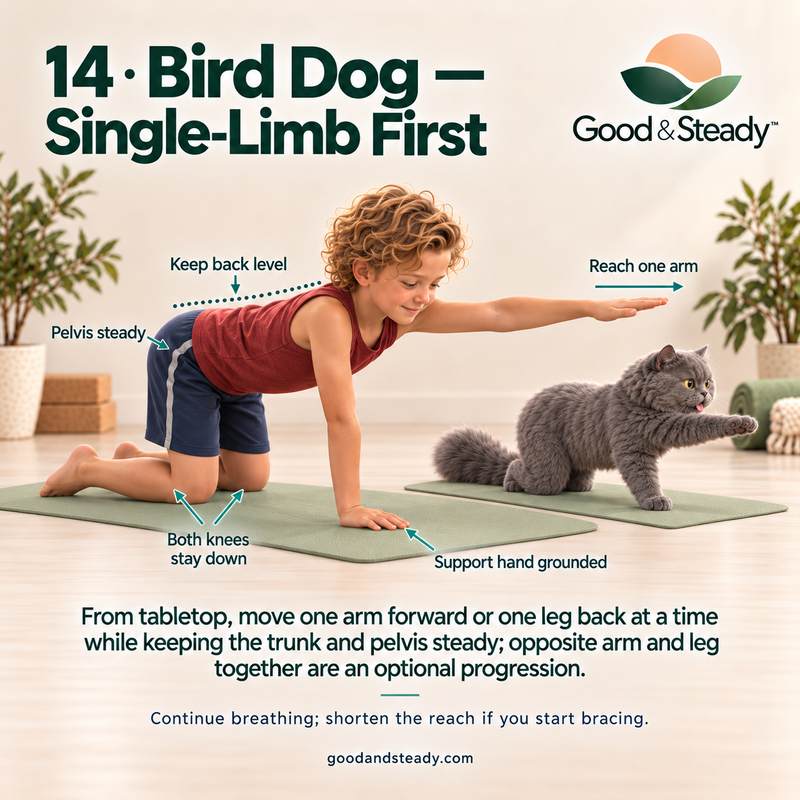 Rick and Kuzya illustrate Bird Dog — Single-Limb First.