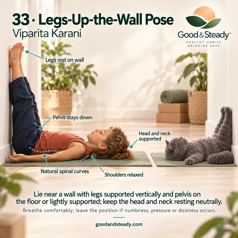 Rick and Kuzya illustrate Legs-Up-the-Wall Pose.
